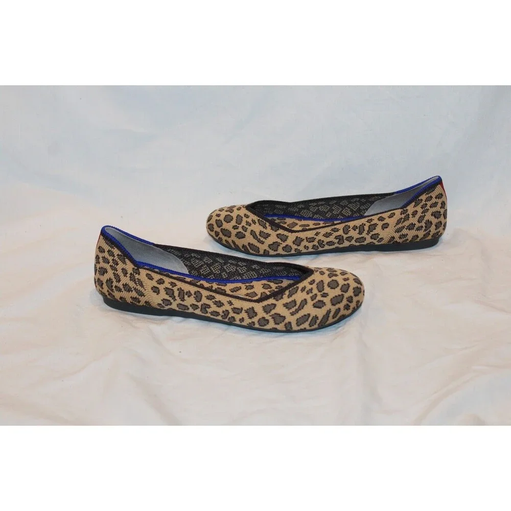 Rothy's The Loafer Flats Women's Size 6 Spotted Black Brown Slip On NEW